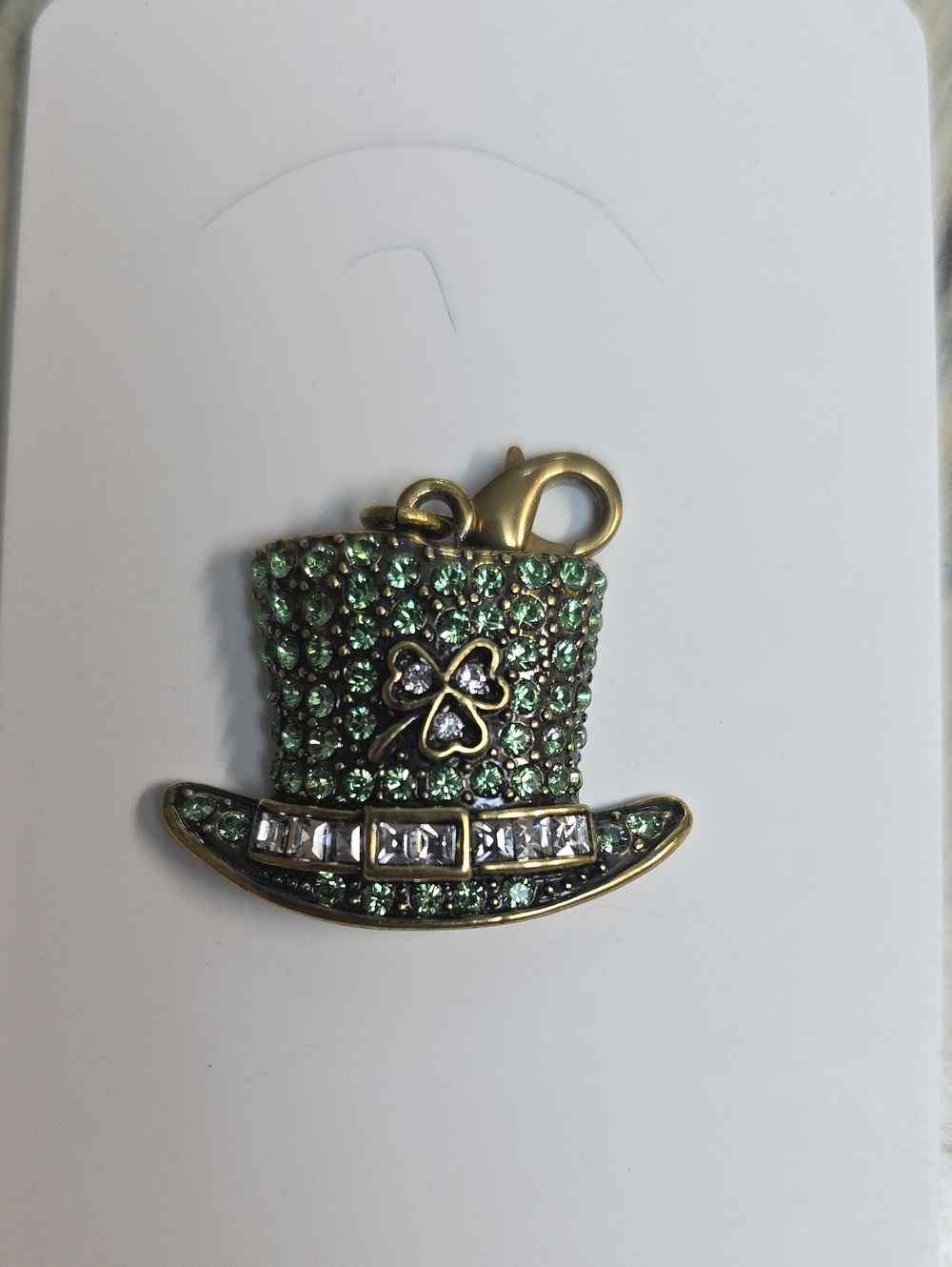 C50 $39 Heidi Daus Luck of the Irish Crystal Hat Charm